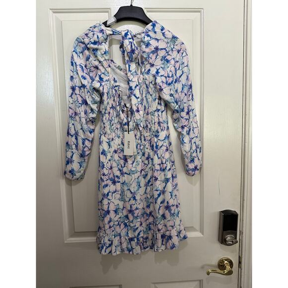 NWT Rahi Women's Blue Floral Sweetheart Neck Florence Demi Dress Size Small - Picture 3 of 10